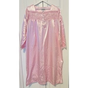 Anthony Richards Pink Polyester Satin Nightgown Size L Granny Core Long R1018
